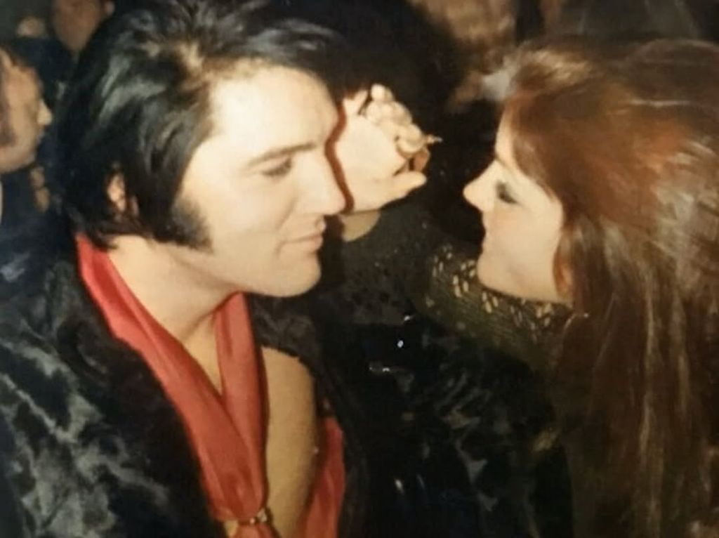 Priscilla Presley tends to Elvis Presley in a throwback photograph shared on Instagram