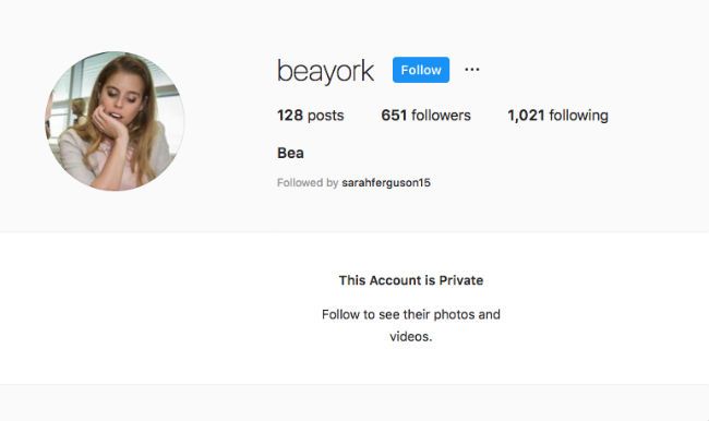 princess beatrice instagram account