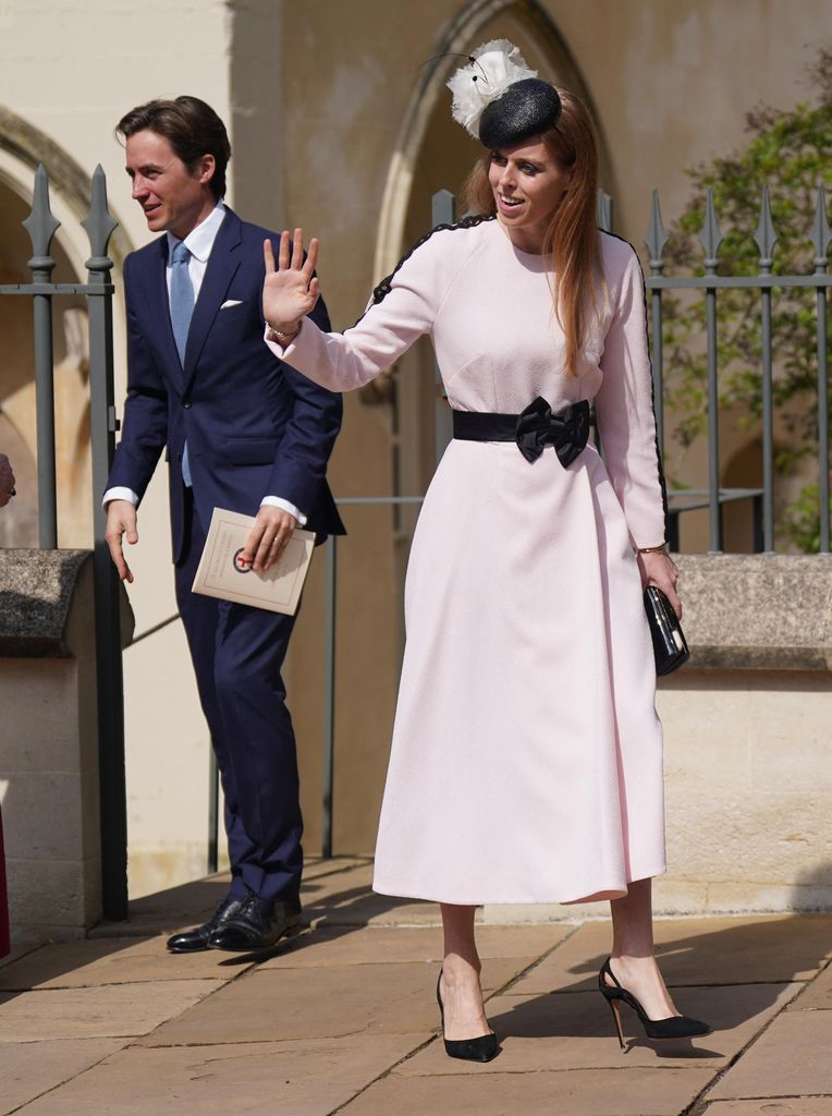 Princess Beatrice and Edoardo Mapelli Mozzi leave the Easter Sunday church service