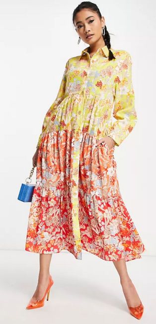 kate middleton floral shirt dress asos patchwork