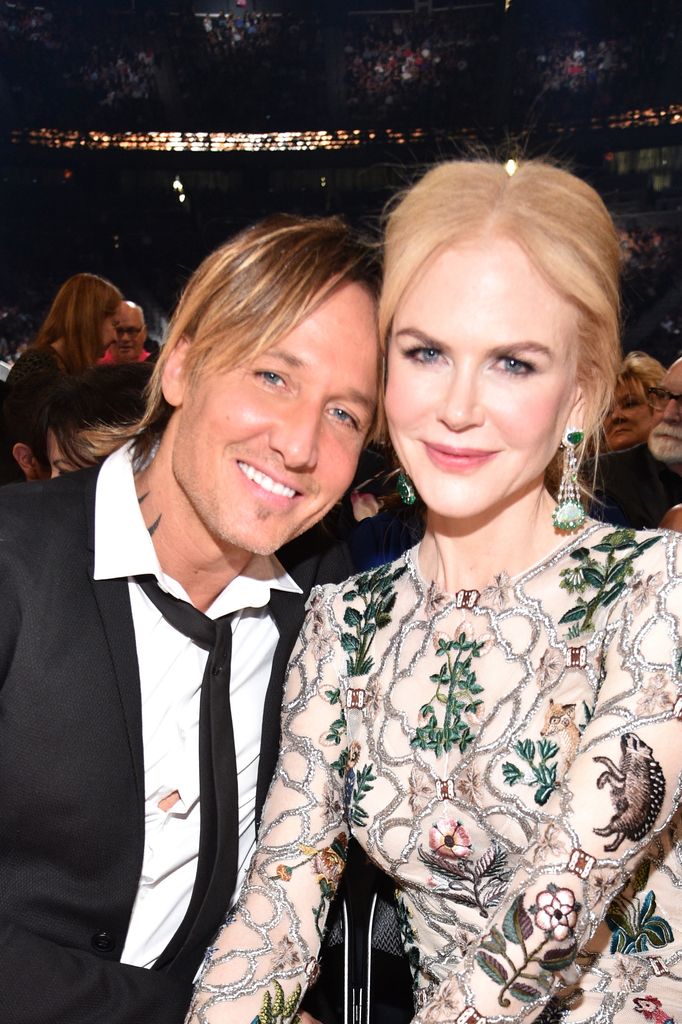   Recording artist Keith Urban (L) and actor Nicole Kidman attend the 52nd Academy Of Country Music Awards at T-Mobile Arena on April 2, 2017 in Las Vegas, Nevada