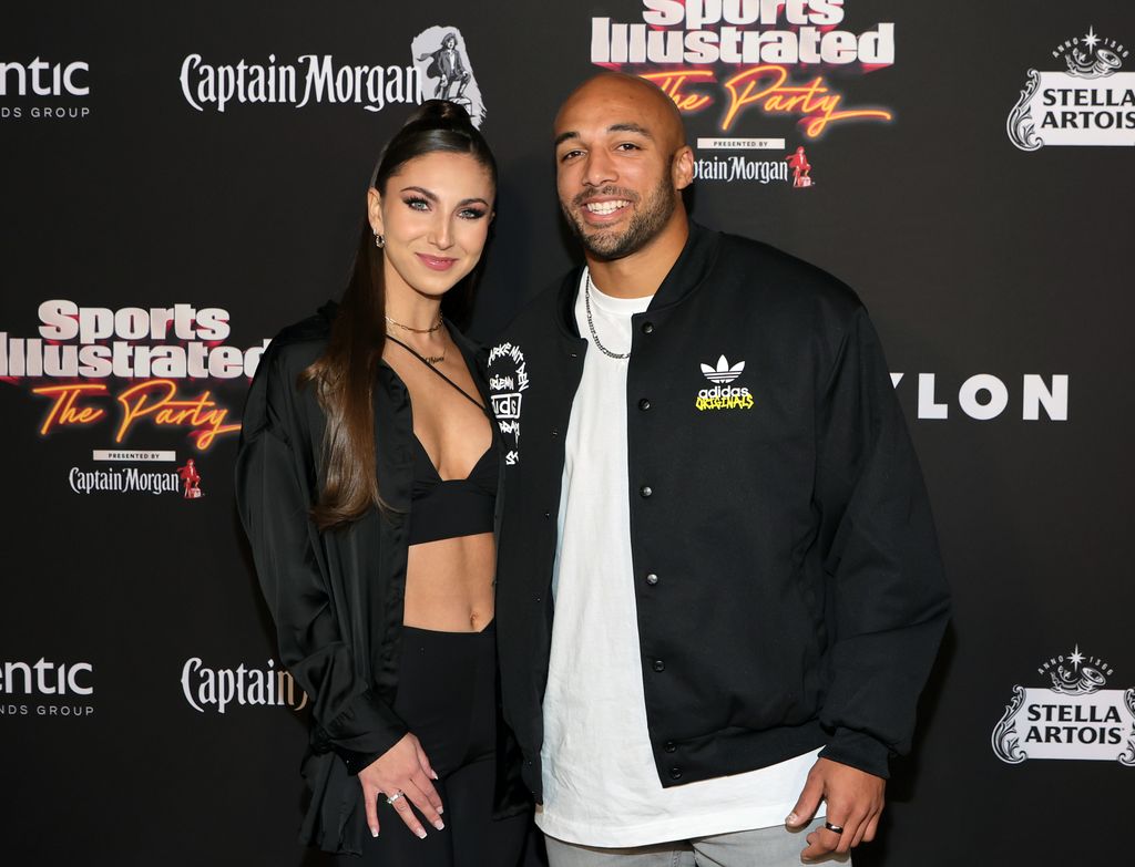 Melanie Wilking and Austin Ekeler attend the 2023 Sports Illustrated Super Bowl Party