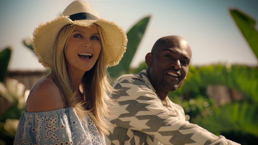 Amanda Holden Cheat broderie top and hat