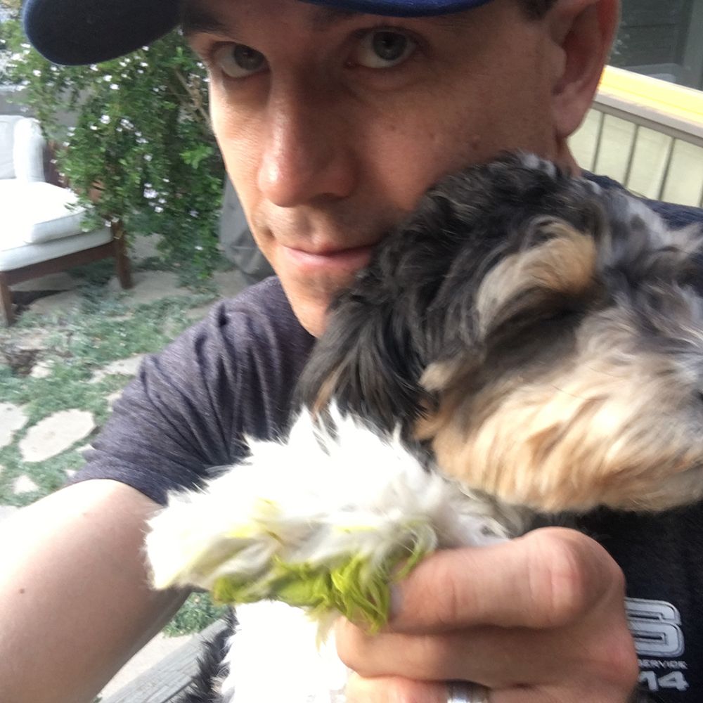 Brian Dietzen in his garden