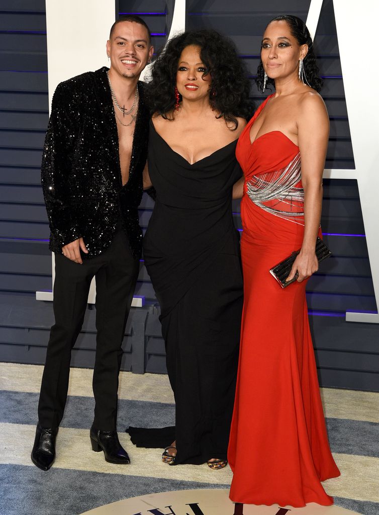 Evan Ross, Diana Ross and Tracee Ellis Ross at Vanity Fair party