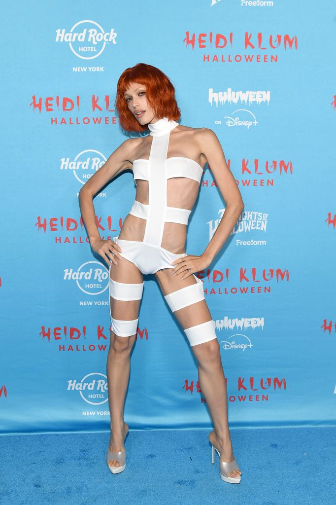 Valentina Sampaio dressed as Leeloo from Fifth Element at Heidi Klum's 24th Annual Halloween Party 
