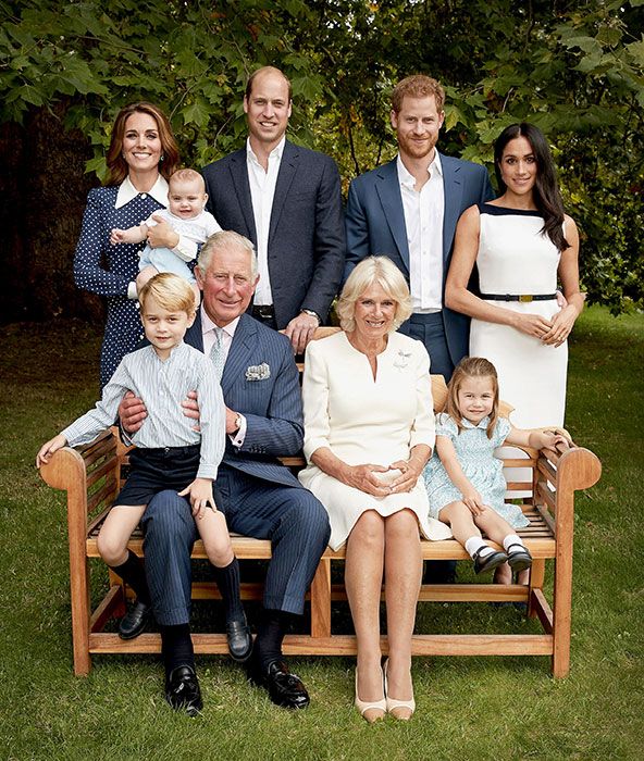Kate Middleton posing with her children and Prince William for Prince Charles birthday portrait