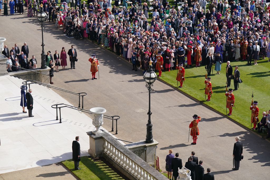 The royal couple's arrival at the garden party
