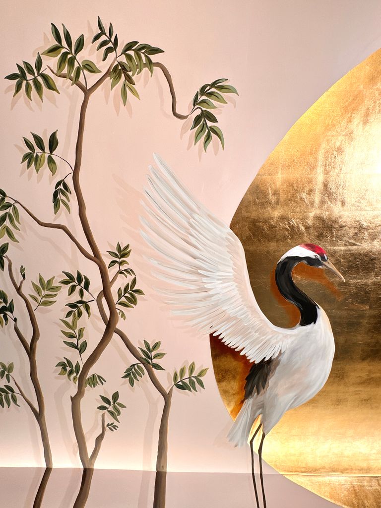 crane wall mural