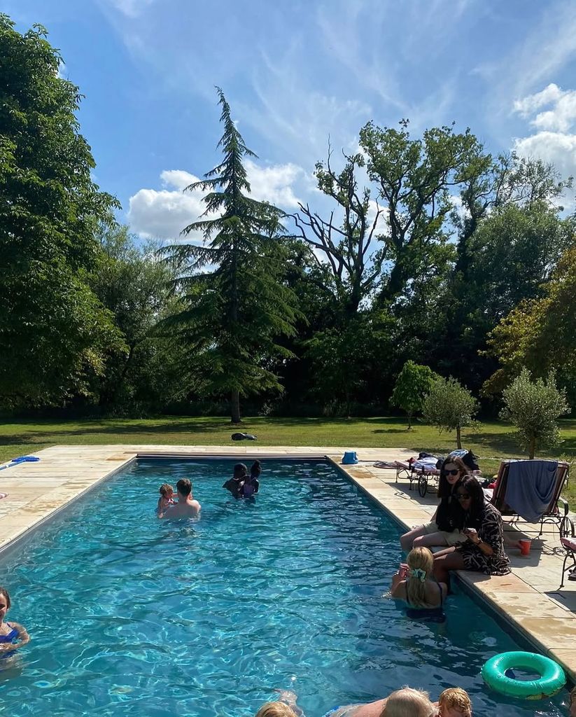 Carrie Johnson's swimming pool in the garden of her home