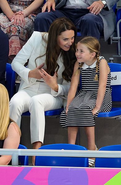 kate middleton and princess charlotte at commonwealth games