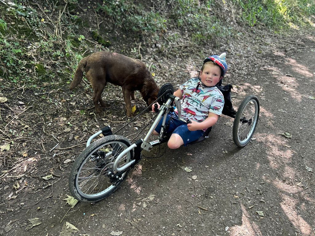 boy using handcycle