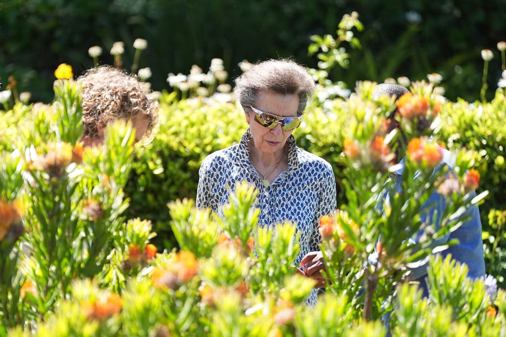 Anne during her visit to the British High Commission Residence garden in Pretoria