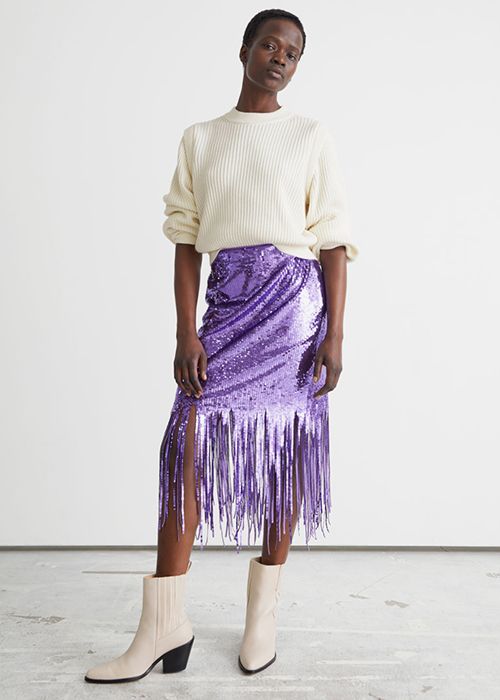 sequin skirt purple