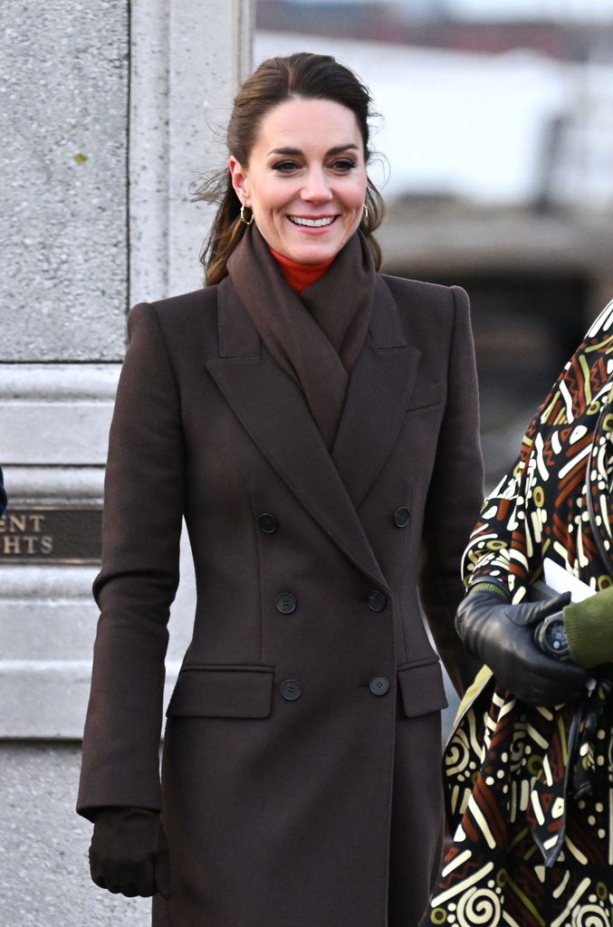 Kate wore a stunning brown coat in Boston in 2022