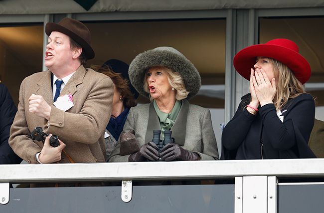 Tom Parker Bowles with Queen Consort Camilla and Laura Lopes