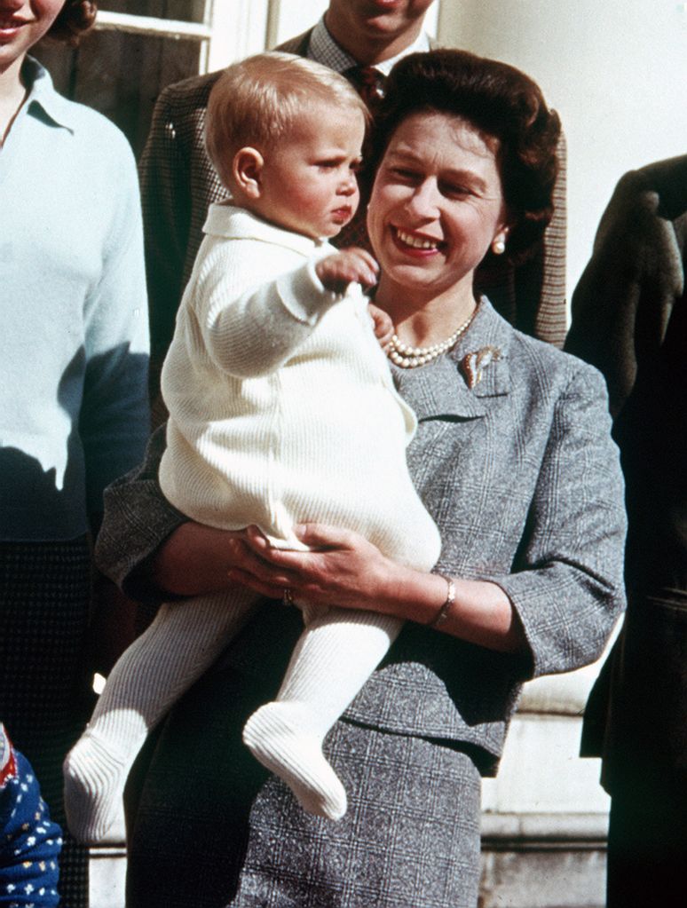 Baby Prince Edward with Queen Elizabeth on her 39th birthday