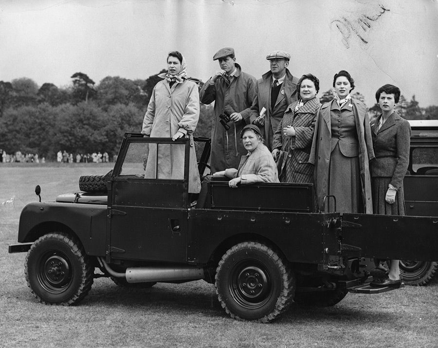 prince philip land rover used as grandstand
