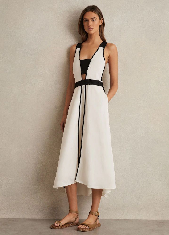 Reiss black and white dress