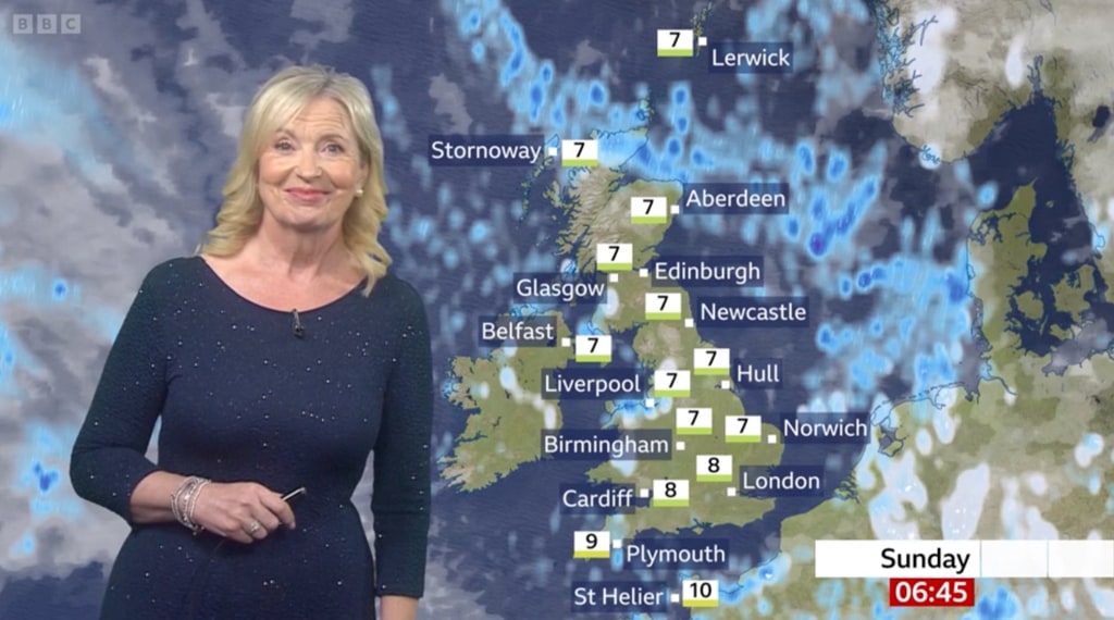 Carol Kirkwood on BBC Breakfast