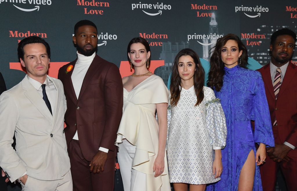 Cast of Amazon Prime Video's "Modern Love" attends their premiere reception at the Museum of Modern Love (MoML) on October 10, 2019 in New York City. (Photo by Angela Weiss / AFP) (Photo by ANGELA WEISS/AFP via Getty Images)