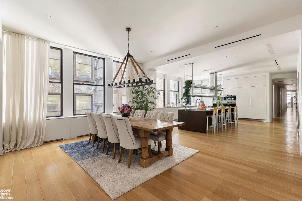 Dining area inside Jennifer Lopez's Whitman apartment in NYC