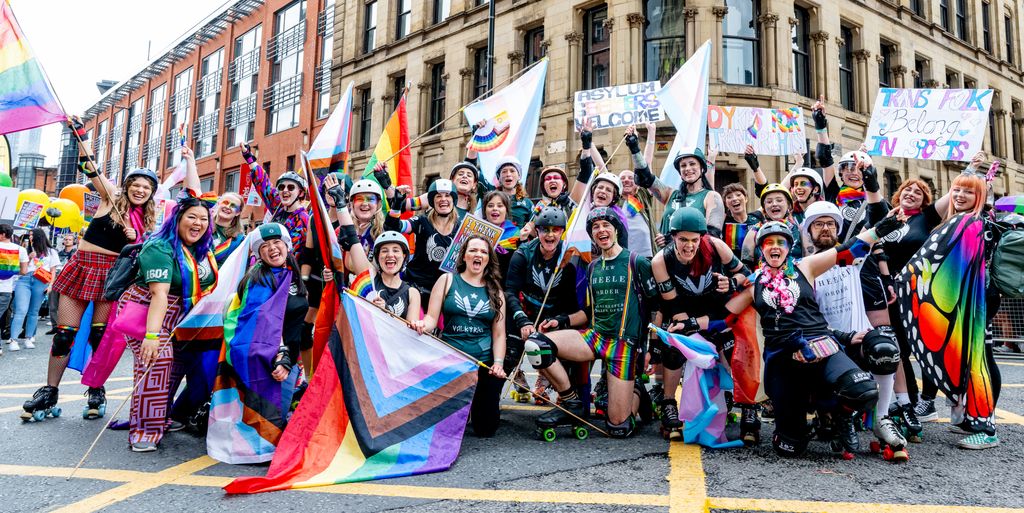 People celebrating Manchester Pride