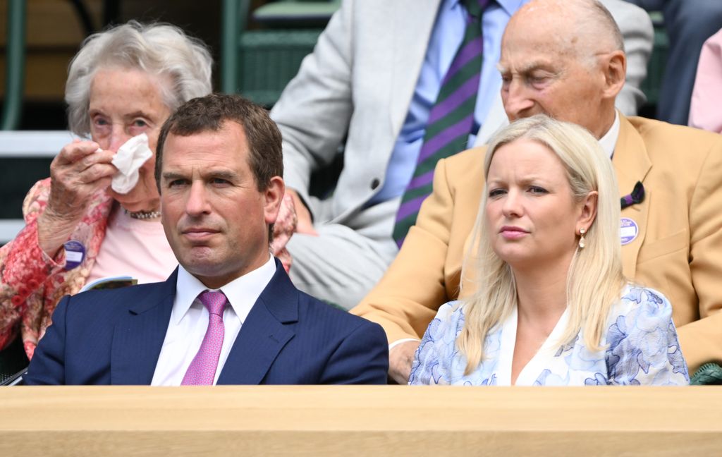 Peter Phillips and Lindsay Steven in the crowd at Wimbledon