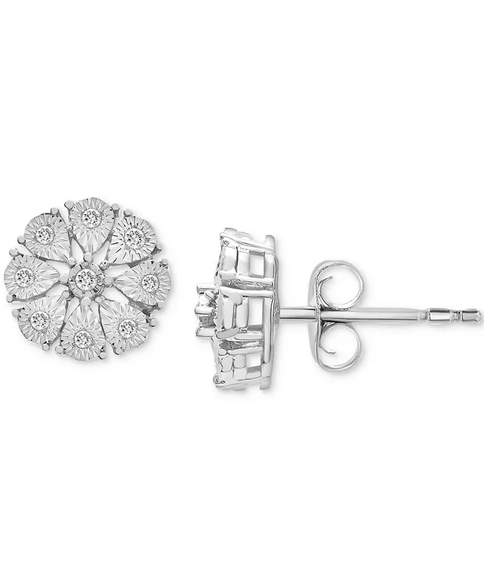 diamond floral earrings macys sale