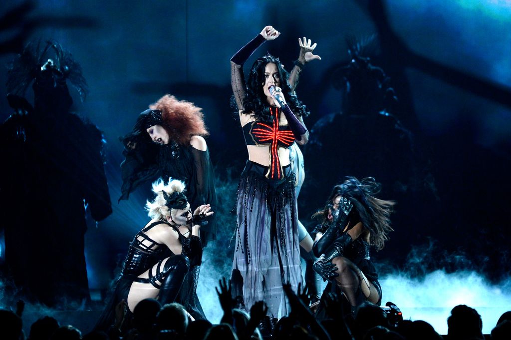 Katy Perry performs onstage during the 56th GRAMMY Awards at Staples Center on January 26, 2014 in Los Angeles, California.