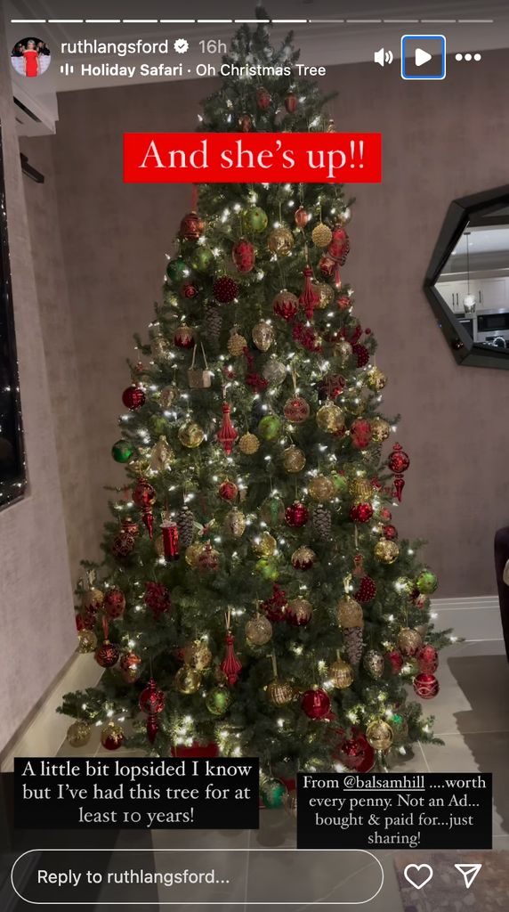 Ruth Langsford's Christmas tree in her living room