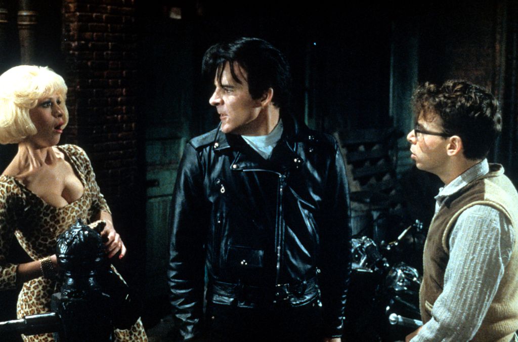 Ellen Greene, Steve Martin and Rick Moranis in a scene from the film 'Little Shop Of Horrors', 1986. 