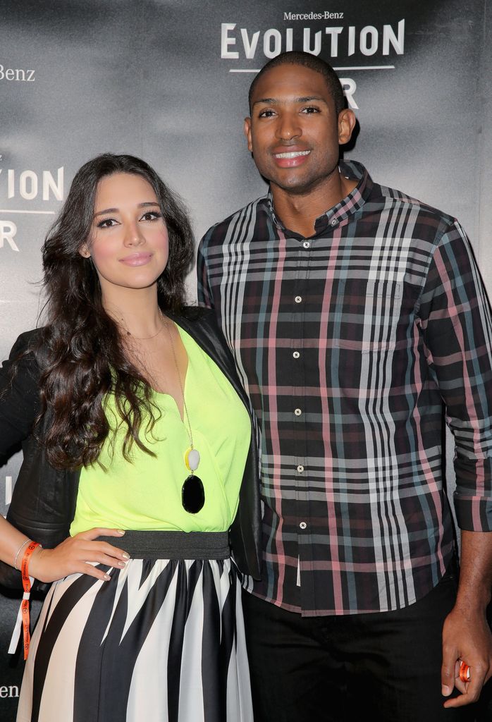 LOS ANGELES, CA - AUGUST 04: Actress Amelia Vega (L) and NBA player Al Horford attend the Mercedes-Benz 2015 Evolution Tour on August 4, 2015 in Los Angeles, California.  (Photo by Chelsea Lauren/Getty Images for Mercedes-Benz)