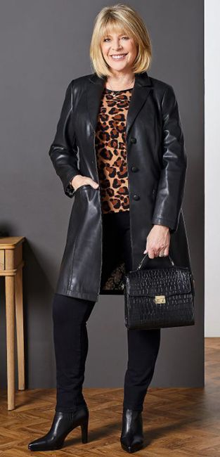 ruth langsford leather look coat