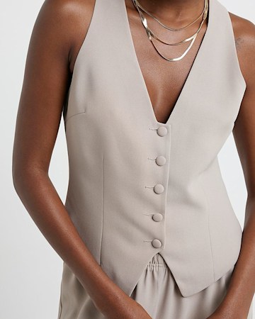 Beige Button Front Waistcoat