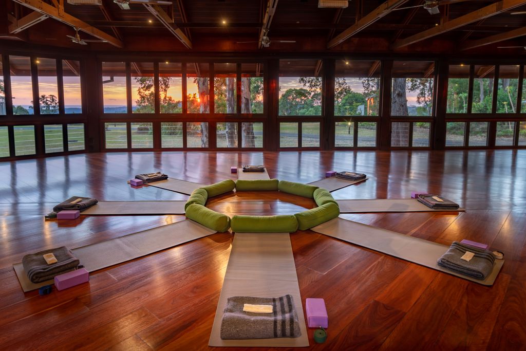 Gwinganna's yoga studio is stunning