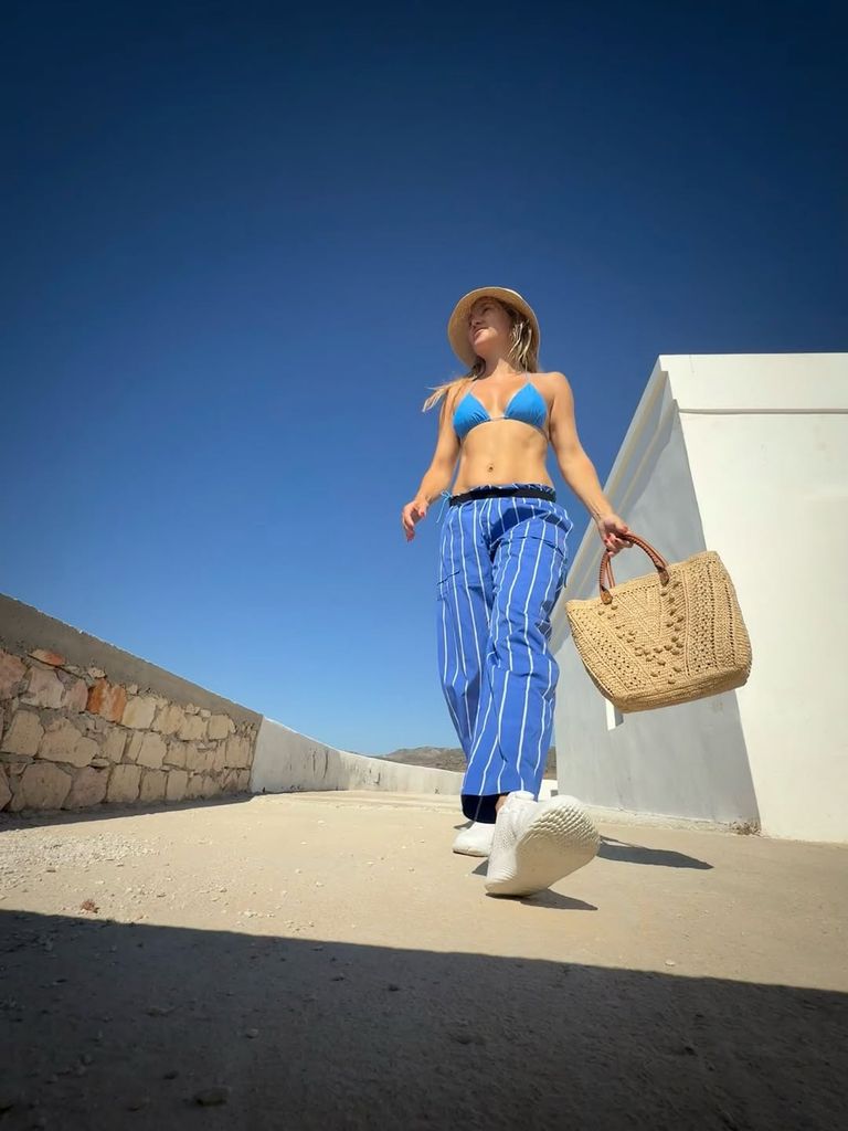 Kate in a blue bikini set