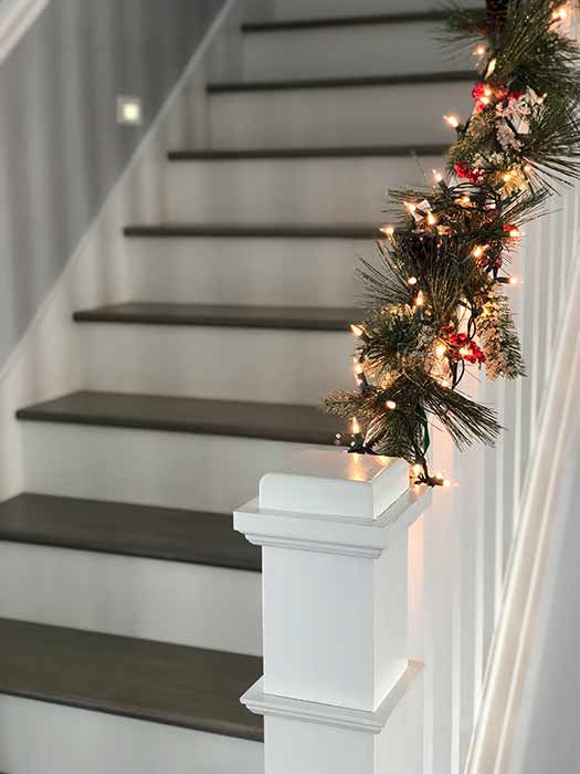 Christmas garland on staircase