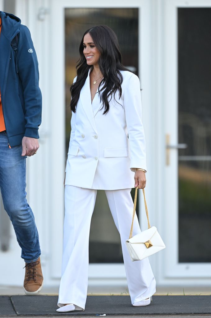This white Valentino trouser suit is one of my favourite royal looks from Meghan Markle