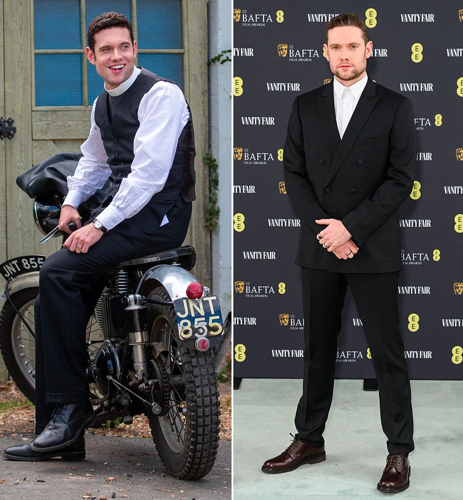 Tom Brittney in Grantchester/ Tom Brittney in a black suit