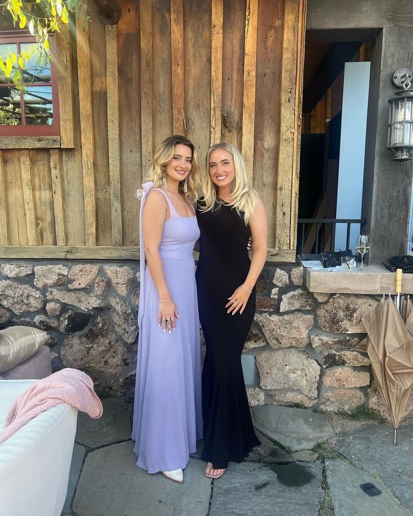 Taylor's sister Logan looked beautiful in a lilac Reformation bridesmaid dress