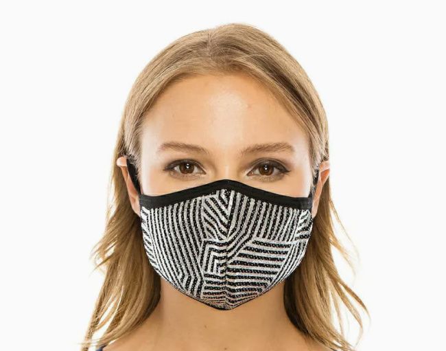 black and silver sparkly face mask etsy