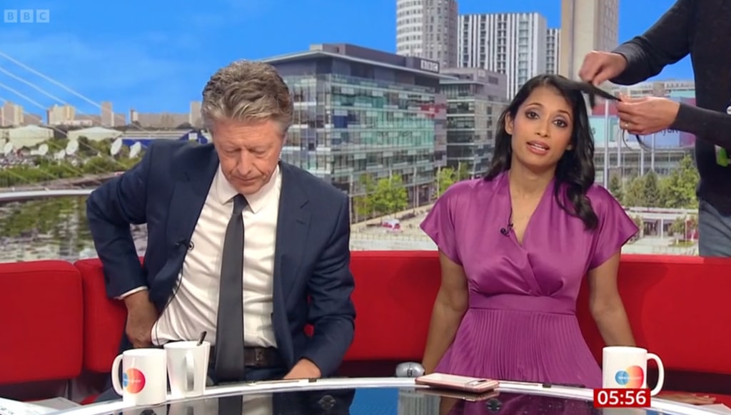 Charlie Stayt and Luxmy Gopal on BBC Breakfast