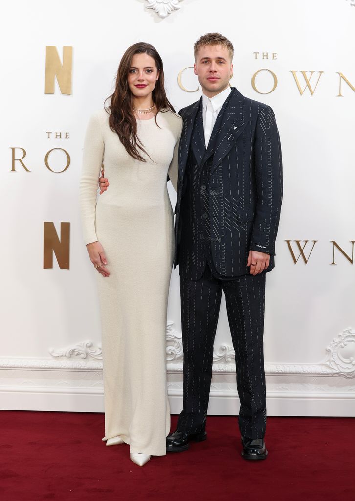 Meg Bellamy and Ed McVey attend "The Crown" Finale Celebration at The Royal Festival Hall on December 5, 2023