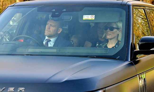 Mike and Zara Tindall and their children attend the Queens Christmas lunch in 2019