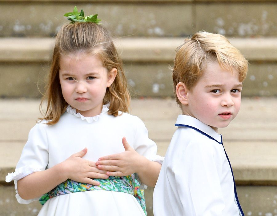 prince george and charlotte at eugenie wedding