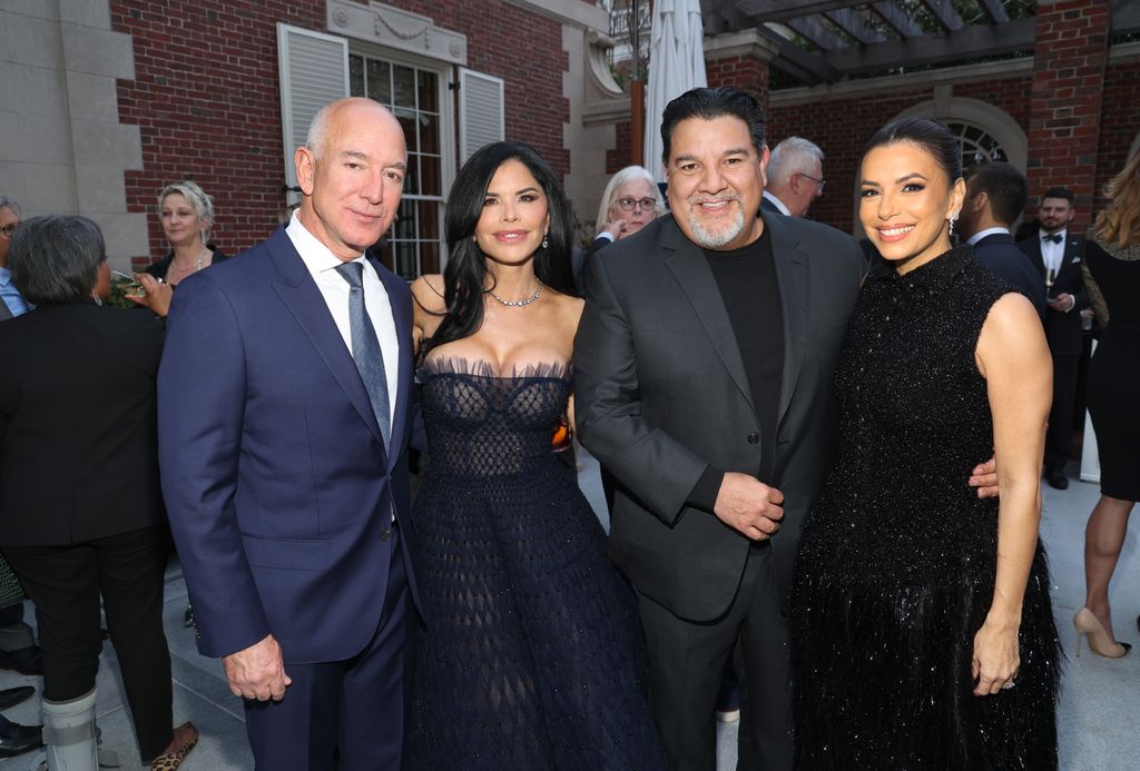 Jeff Bezos, Lauren SÃ¡nchez, Cris Abrego and Eva Longoria attend the 2024 Bezos Courage and Civility Awards on March 14, 2024 in Washington, DC.