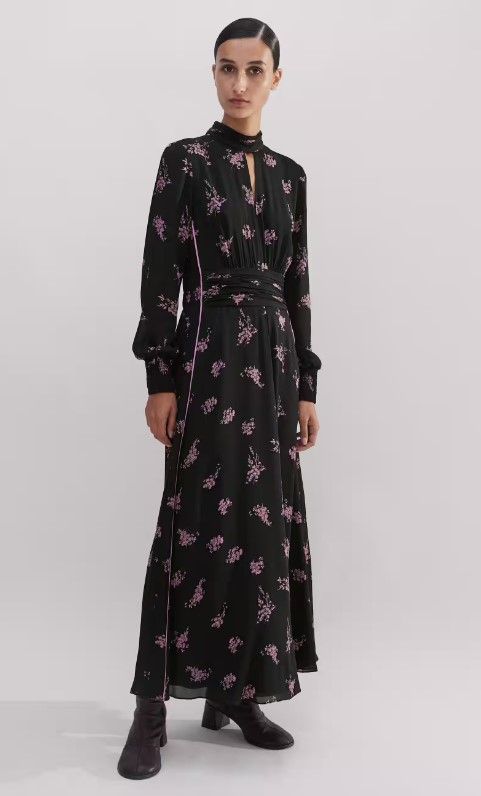 ME+EM “Long silk dress with scattered floral print” worn by Princess Beatrice