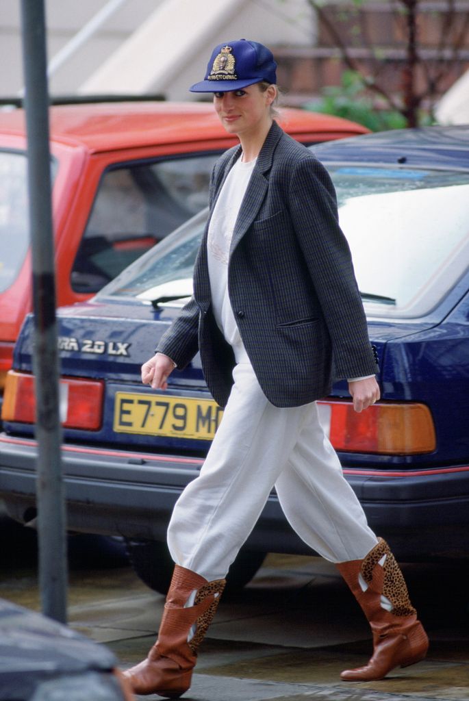 Princess Diana wearing joggers and boots in 1989