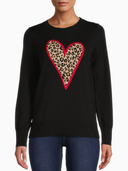 best heart print sweaters at walmart